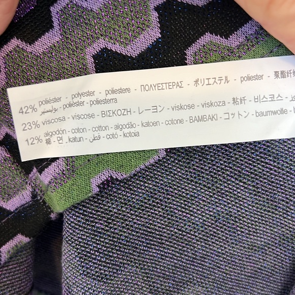 ZARA GEOMETRIC STRIPE PRINT METALLIC FIBERS FRONT KEYHOLES ~ SIZE MEDIUM - Picture 7 of 11